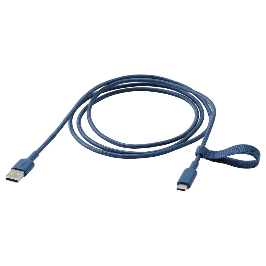 Кабель USB-A — USB-C  - LILLHULT IKEA/ ЛИЛЛЬХУЛЬТ ИКЕА, синий (изображение №1)