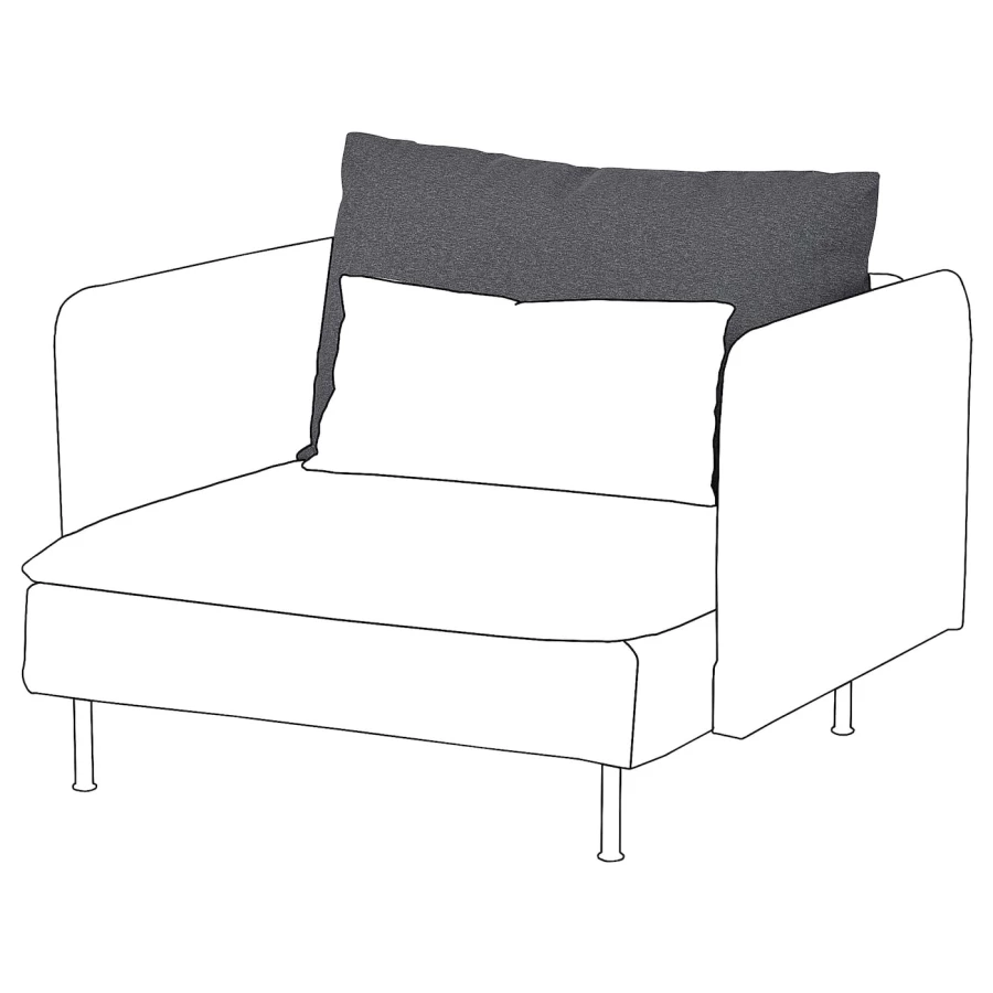 Внутренняя подушка спинки - SÖDERHAMN / SODERHAMN  IKEA/СЁДЕРХАМН ИКЕА,  100х64 см, серый (изображение №5)