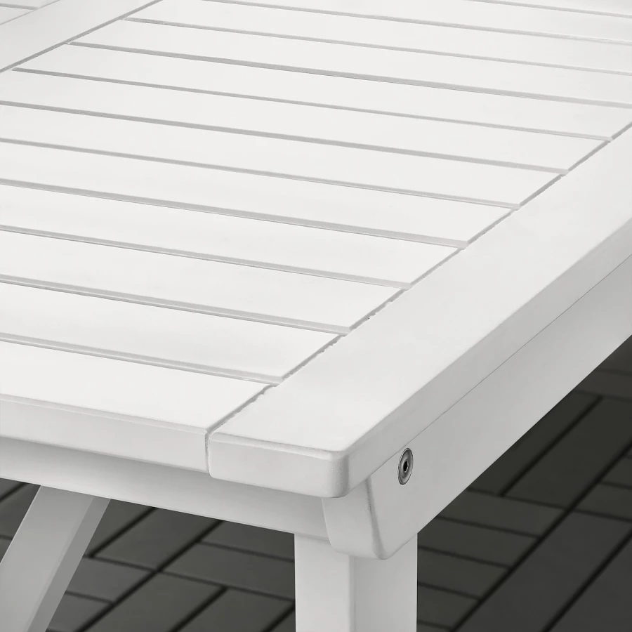 Стол садовый - IKEA BONDHOLMEN/БОНДХОЛЬМЕН ИКЕА, 74х235х90 см, белый (изображение №2)