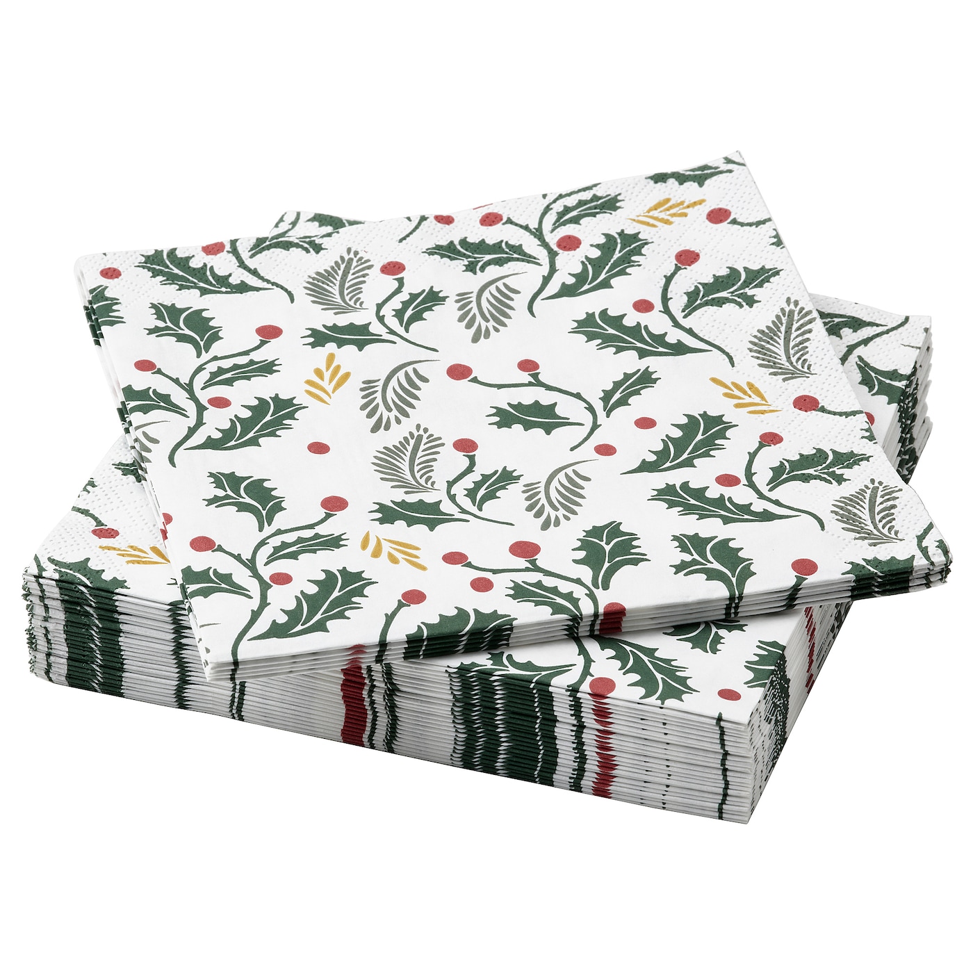 Салфетки - IKEA VINTERFINT, 33х33 см, кремовые с узором листьев, ВИНТЕРФИНТ ИКЕА