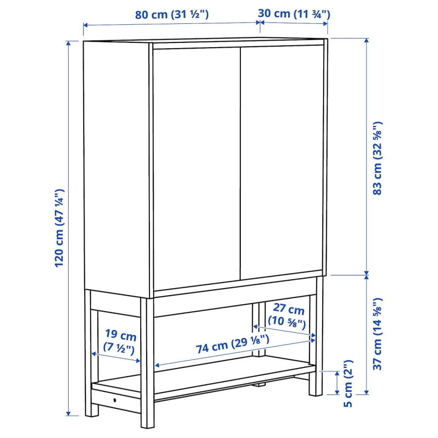 Комбинация для хранения - IVAR IKEA/ ИВАР ИКЕА,  120х80 см, под беленый дуб (изображение №3)