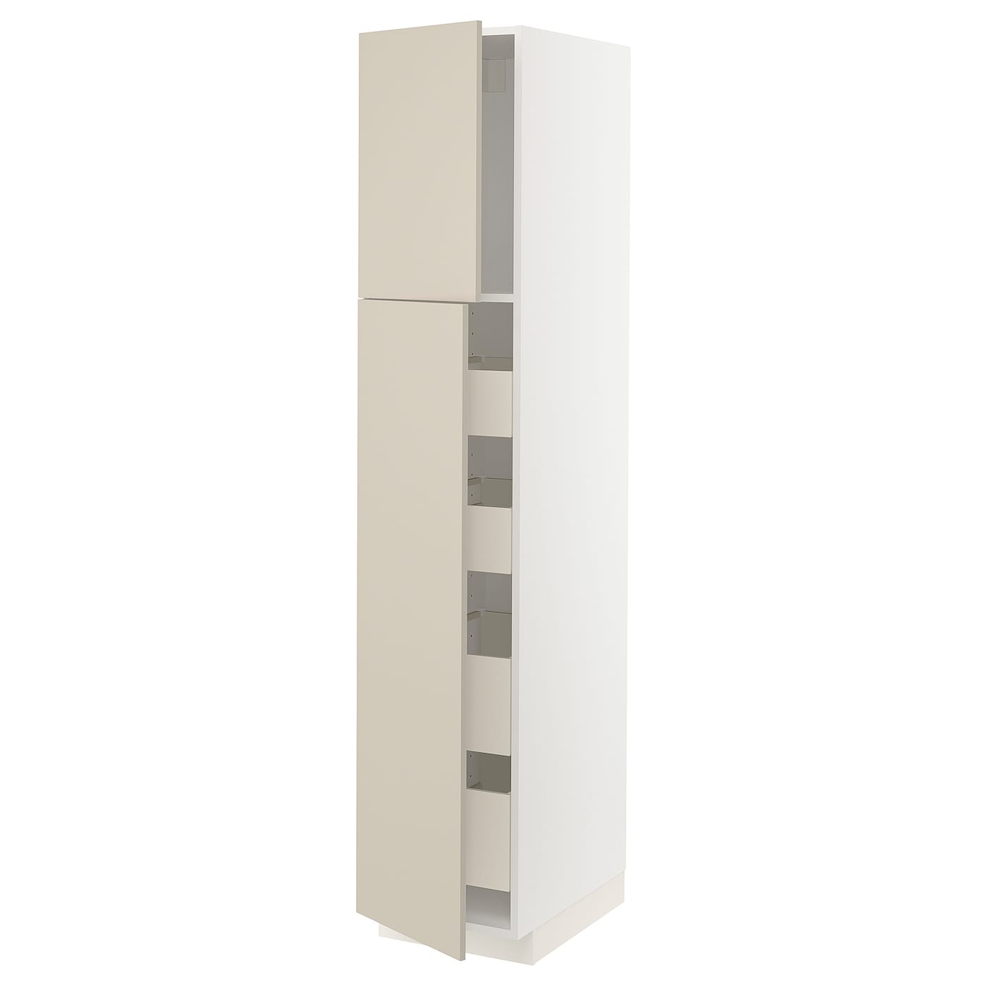 Высокий шкаф - IKEA METOD/MAXIMERA/МЕТОД/МАКСИМЕРА ИКЕА, 200х60х40 см, белый/светло-бежевый
