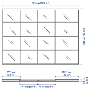 Второе фото. Пара рам раздвижных дверей - SKYTTA/ FARVIK IKEA/ СКЮТТА/ ФЭРВИК ИКЕА, 326x240 см, белый