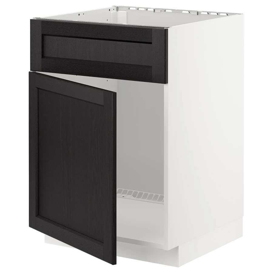 Напольный шкаф - METOD IKEA/ МЕТОД ИКЕА,  88х60 см, белый/черный (изображение №1)