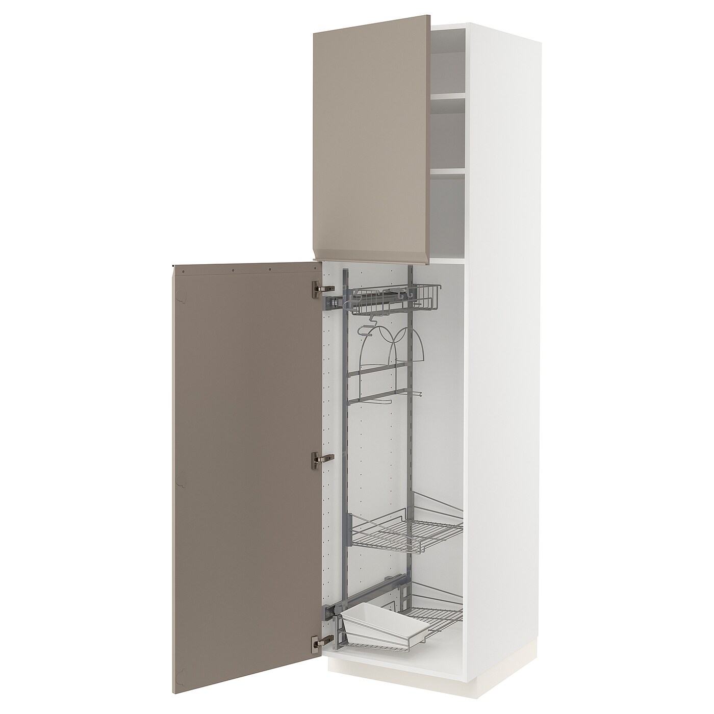 Высокий шкаф/бытовой - IKEA METOD/МЕТОД ИКЕА, 60х60х220 см, серый/белый