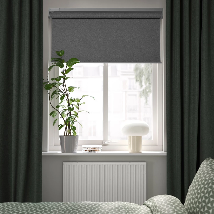 Рулонная штора (blackout) - IKEA FYRTUR, 195х100 см, серый, ФЮРТЮР ИКЕА (изображение №8)