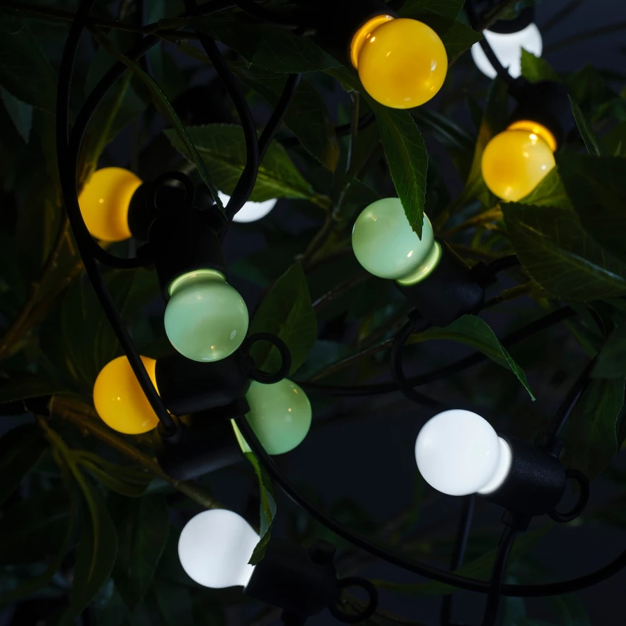 Светодиодная гирлянда - IKEA SOLVINDEN, 12 ламп, разноцветный, СОЛВИНДЕН ИКЕА (изображение №4)