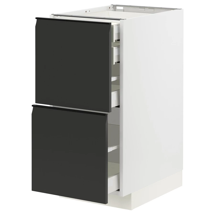 Напольный кухонный шкаф  - IKEA METOD MAXIMERA, 88x61,6x40см, белый/черный, МЕТОД МАКСИМЕРА ИКЕА (изображение №1)