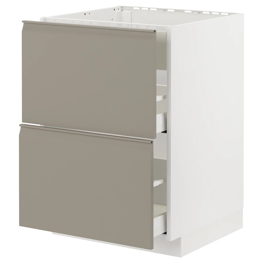 Напольный кухонный шкаф  - IKEA METOD MAXIMERA, 88x62x60см, белый/темно-бежевый, МЕТОД МАКСИМЕРА ИКЕА (изображение №1)