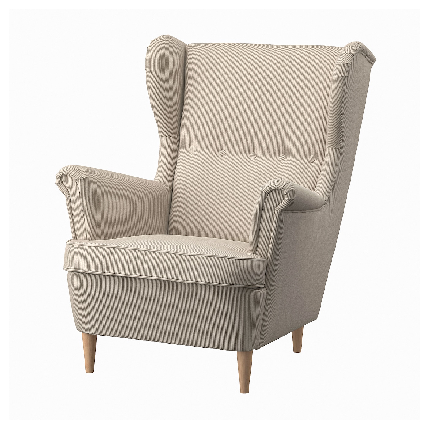 Кресло с подголовником - IKEA STRANDMON, 82х96х101 см, бежевый, СТРАНДМОН ИКЕА
