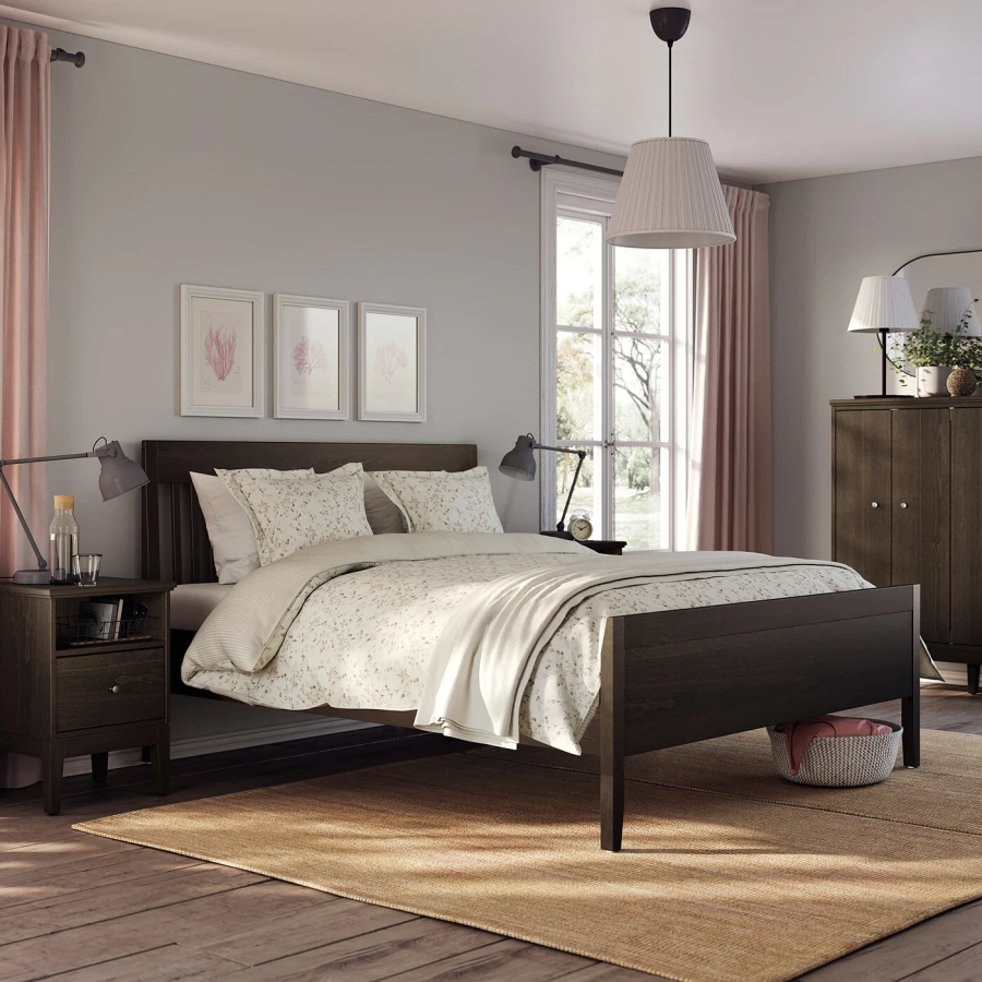 Каркас кровати - IKEA IDANÄS/IDANAS, 200х160 см, темно-коричневый, ИДАНЭС ИКЕА (изображение №5)