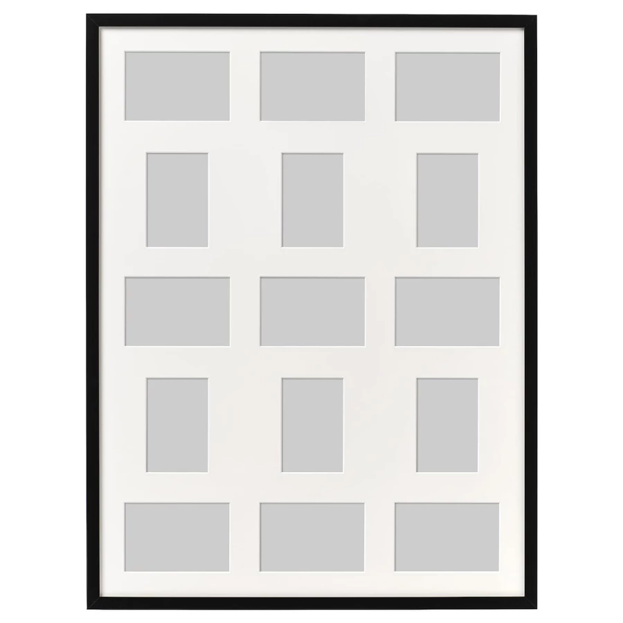 Рамка на 15 фото - IKEA RIBBA, 82х62 см, черный, РИББА ИКЕА (изображение №1)