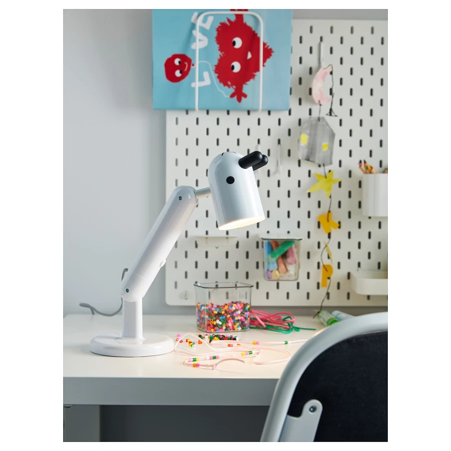 Детская учебная лампа - IKEA KRUX/КРУКС ИКЕА, 38 см, белый (изображение №2)
