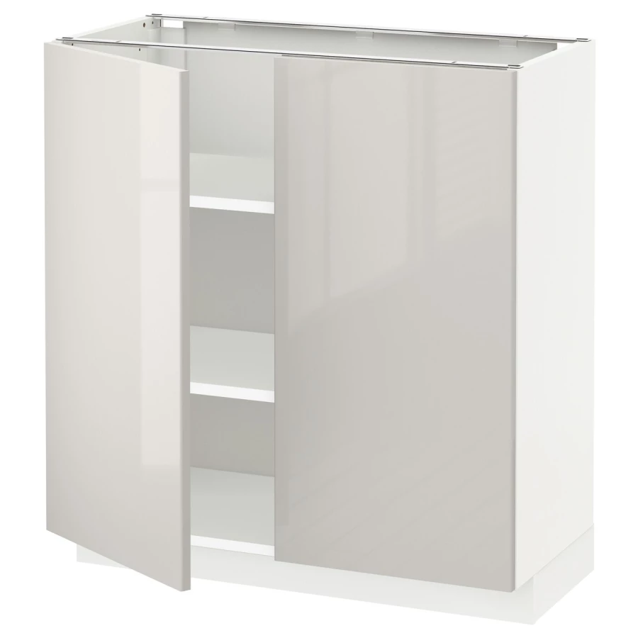 Напольный шкаф - IKEA METOD, 88x39x80см, белый/бежевый, МЕТОД ИКЕА (изображение №1)