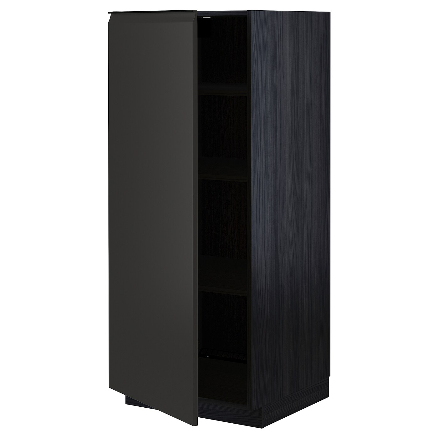 Высокий кухонный шкаф с полками - IKEA METOD/МЕТОД ИКЕА, 140х60х60 см, черный