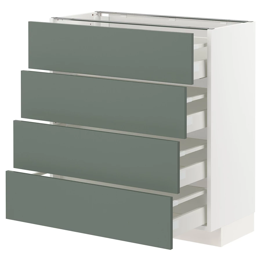 Напольный кухонный шкаф  - IKEA METOD MAXIMERA, 88x39,2x80см, белый/серый, МЕТОД МАКСИМЕРА ИКЕА (изображение №1)