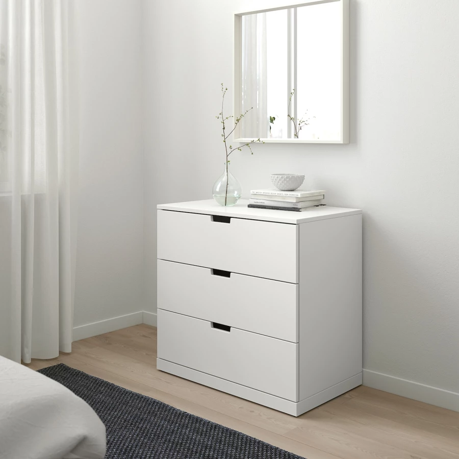 Комод - IKEA NORDLI/НОРДЛИ ИКЕА, 40х76х80 см, белый (изображение №2)