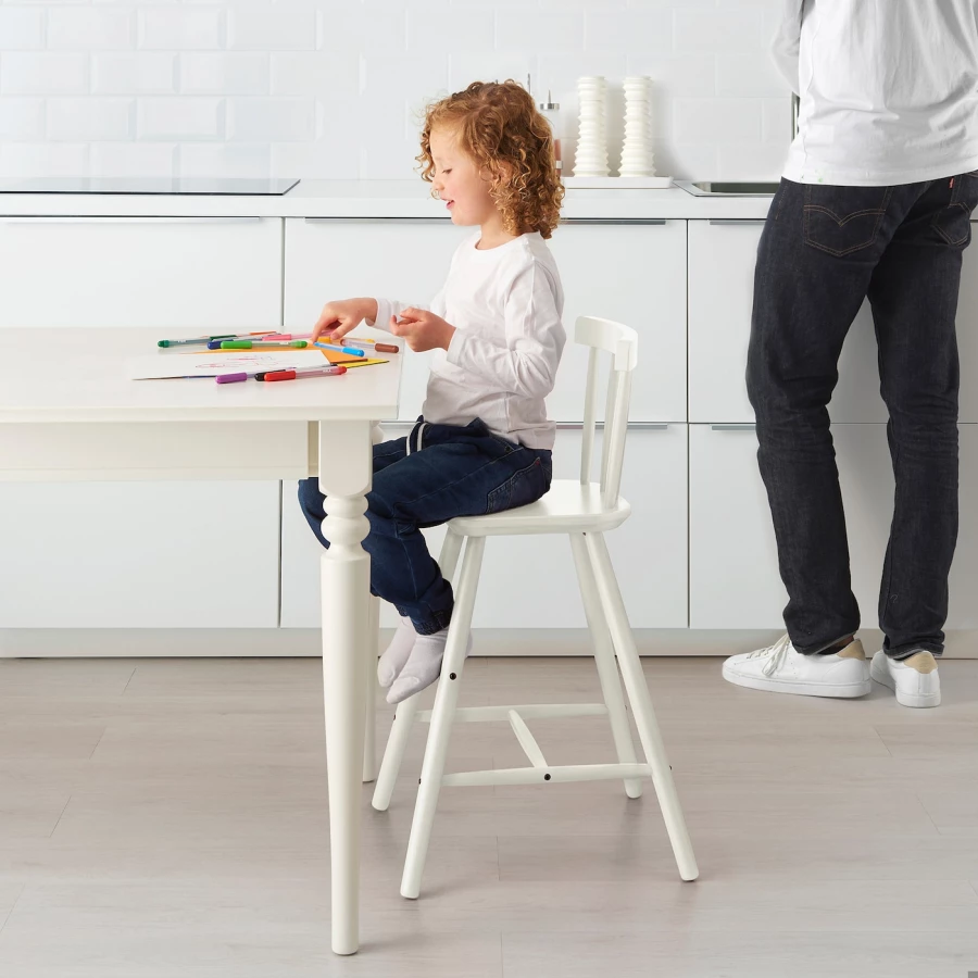 Стул детский - IKEA AGAM/ АГАМ ИКЕА, 79х41 см, белый (изображение №2)
