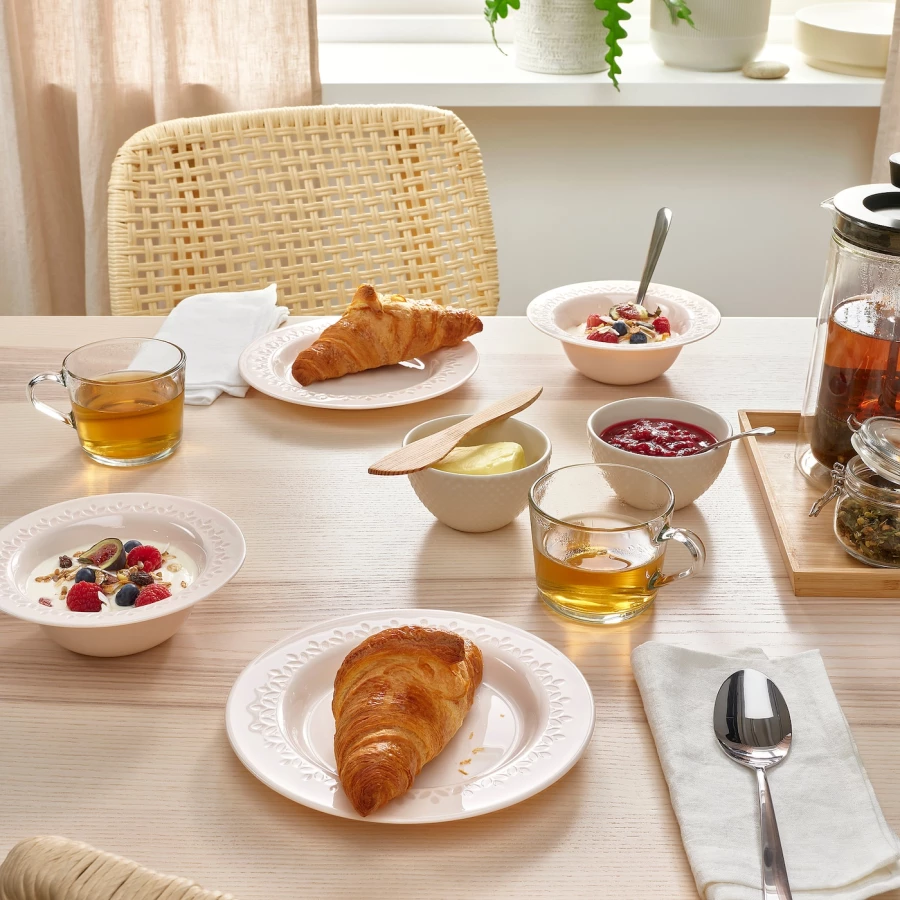 Набор тарелок, 4 шт. - IKEA PARADISISK, 20 см, белый, ПАРАДИСИСК ИКЕА (изображение №3)