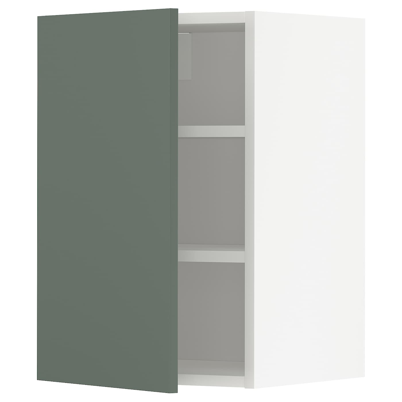 Навесной шкаф с полкой - METOD IKEA/ МЕТОД ИКЕА, 60х40 см, белый/темно-зеленый