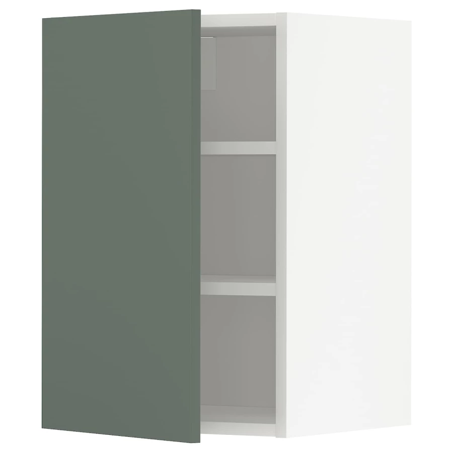 Навесной шкаф с полкой - METOD IKEA/ МЕТОД ИКЕА, 60х40 см, белый/темно-зеленый (изображение №1)