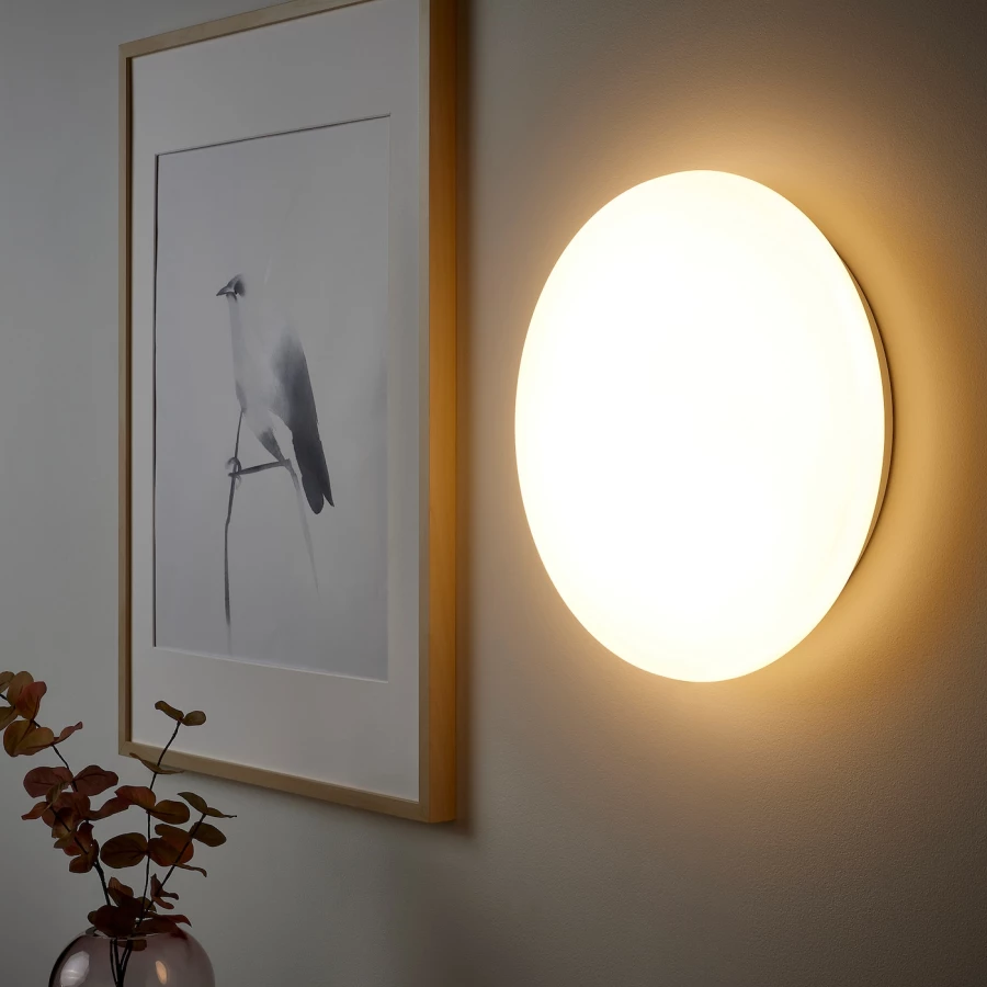 Потолочные светильники - STOFTMOLN  IKEA/ СТОФТМОЛН ИКЕА, 37 см, белый (изображение №2)