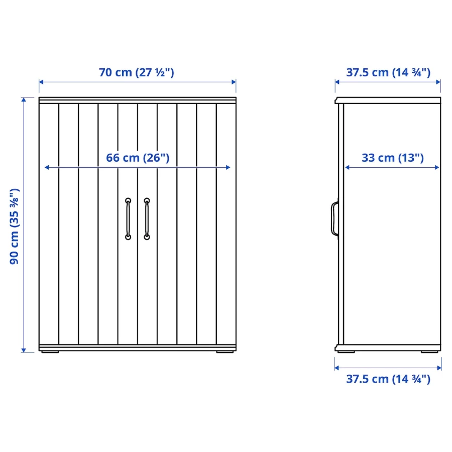 Шкаф с дверцами - SKRUVBY IKЕA/ СКРУВБИ  ИКЕА/ 70x90х38 см, синий (изображение №8)