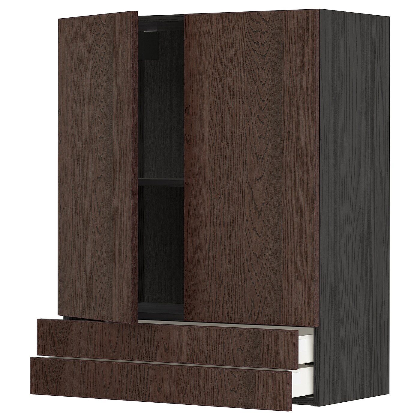 Шкаф  - METOD / MAXIMERA IKEA/  МЕТОД/МАКСИМЕРА ИКЕА, 100х80 см, коричневый/черный