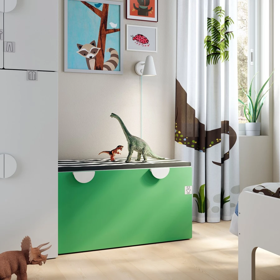 Шкаф детский - IKEA SMÅSTAD/SMASTAD, 90x50x48 см, белый/зеленый, СМОСТАД ИКЕА (изображение №2)