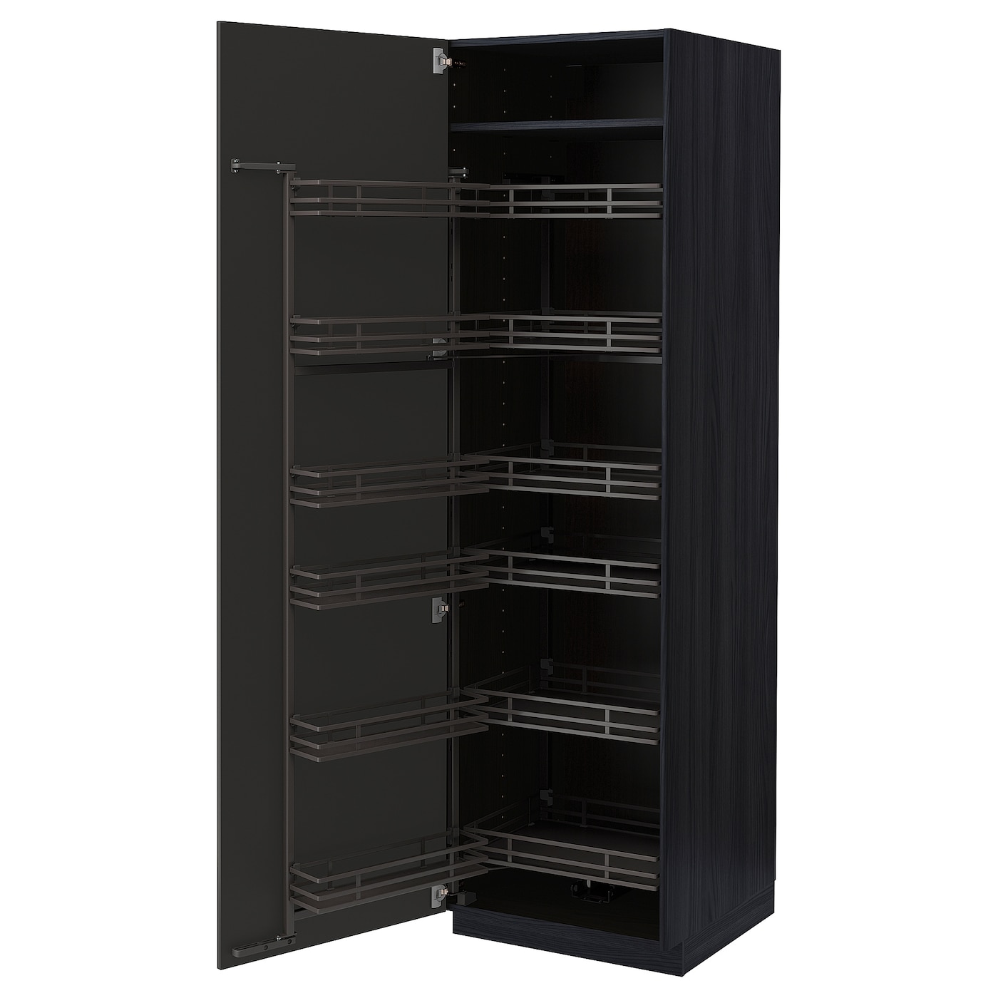 Высокий шкаф с выдвижной кладовой - IKEA METOD/МЕТОД ИКЕА, 60х60х200 см, черный