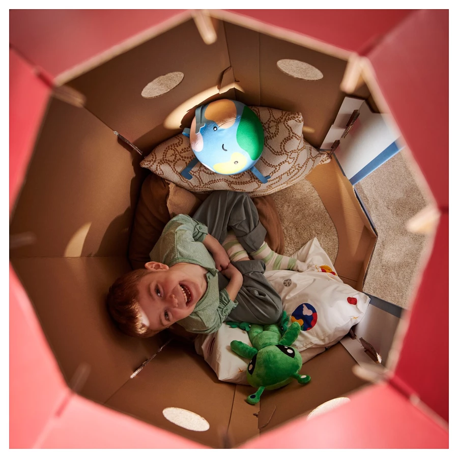 Детская палатка - IKEA AFTONSPARV/АФТОНСПАРВ ИКЕА, 82х118х135 см, красный/белый (изображение №7)