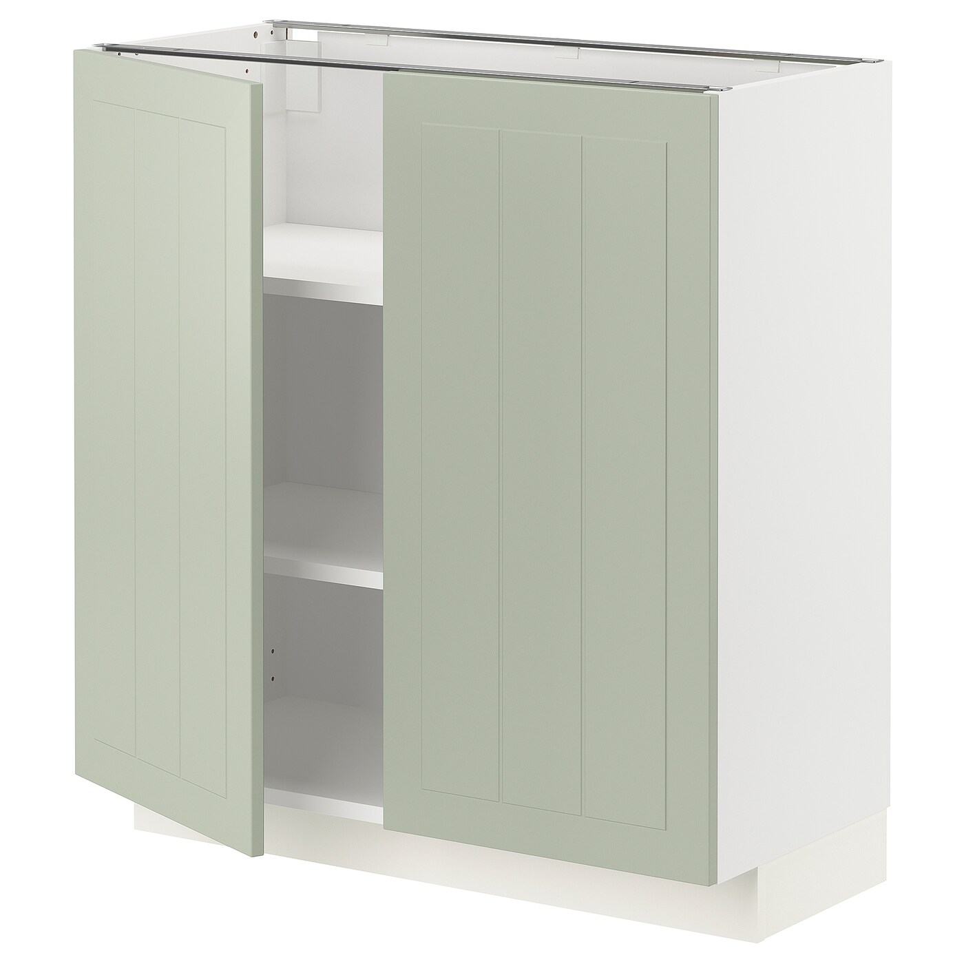 Напольный шкаф - IKEA METOD, 88x39,5x80см, белый/светло-зеленый, МЕТОД ИКЕА