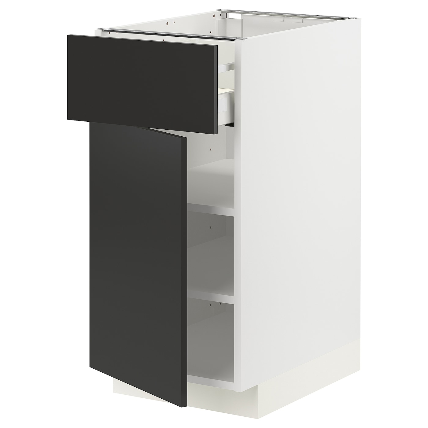 Напольный кухонный шкаф  - IKEA METOD MAXIMERA, 88x62x40см, белый/черный, МЕТОД МАКСИМЕРА ИКЕА