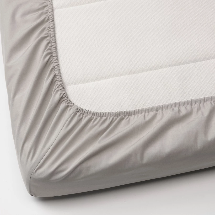 Простыня на кроватку - LENAST  IKEA/ ЛЕНАСТ ИКЕА, 60х120 см,  белый/серый (изображение №2)