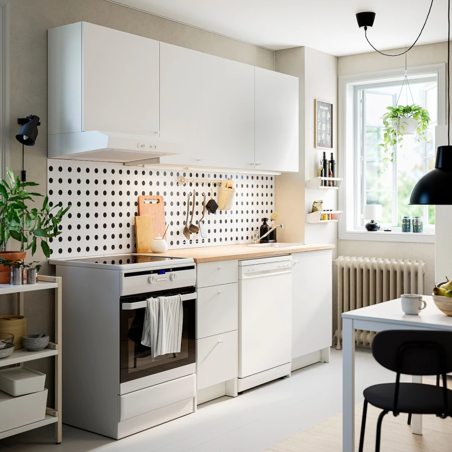 Комбинация кухонная прямая - KNOXHULT IKEA/ КНОКСХУЛЬТ ИКЕА,, белый/под беленный дуб (изображение №2)