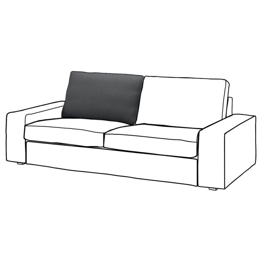 Внутренняя подушка спинки - IKEA KIVIK/КИВИК ИКЕА, 59х23х86 см, черный (изображение №1)