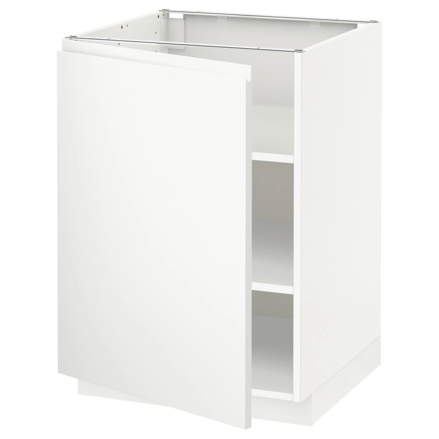 Напольный кухонный шкаф  - IKEA METOD, 88x62x60см, белый, МЕТОД ИКЕА (изображение №1)