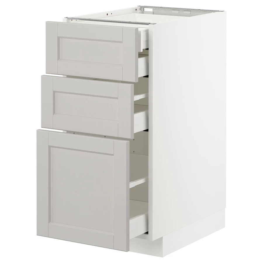Напольный шкаф  - IKEA METOD MAXIMERA, 88x61,9x40см, белый/светло-серый, МЕТОД МАКСИМЕРА ИКЕА (изображение №1)