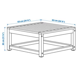 Второе фото. Стол садовый - IKEA NÄMMARÖ/NAMMARO, 30х63x63 см, коричневый, НЭММАРО ИКЕА