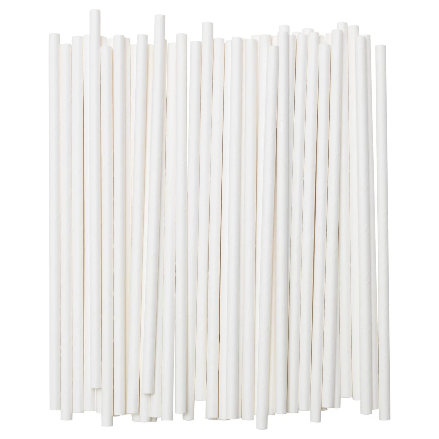 Бумажные соломинки - IKEA FÖRNYANDE/FORNYANDE, белые, ФОРНЬЯНДЕ ИКЕА (изображение №1)