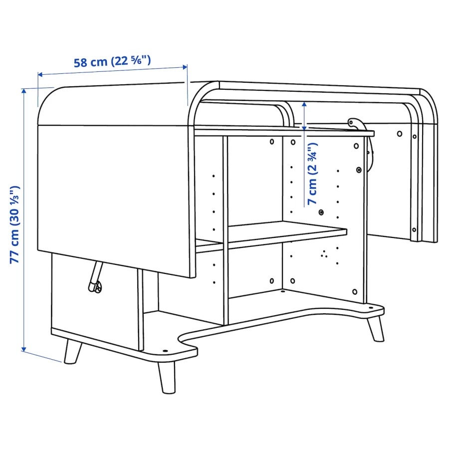 Комод/стол письменный - IKEA FÄLLSKÄR/FALLSKAR/ФАЛЛСКАР ИКЕА, белый (изображение №5)