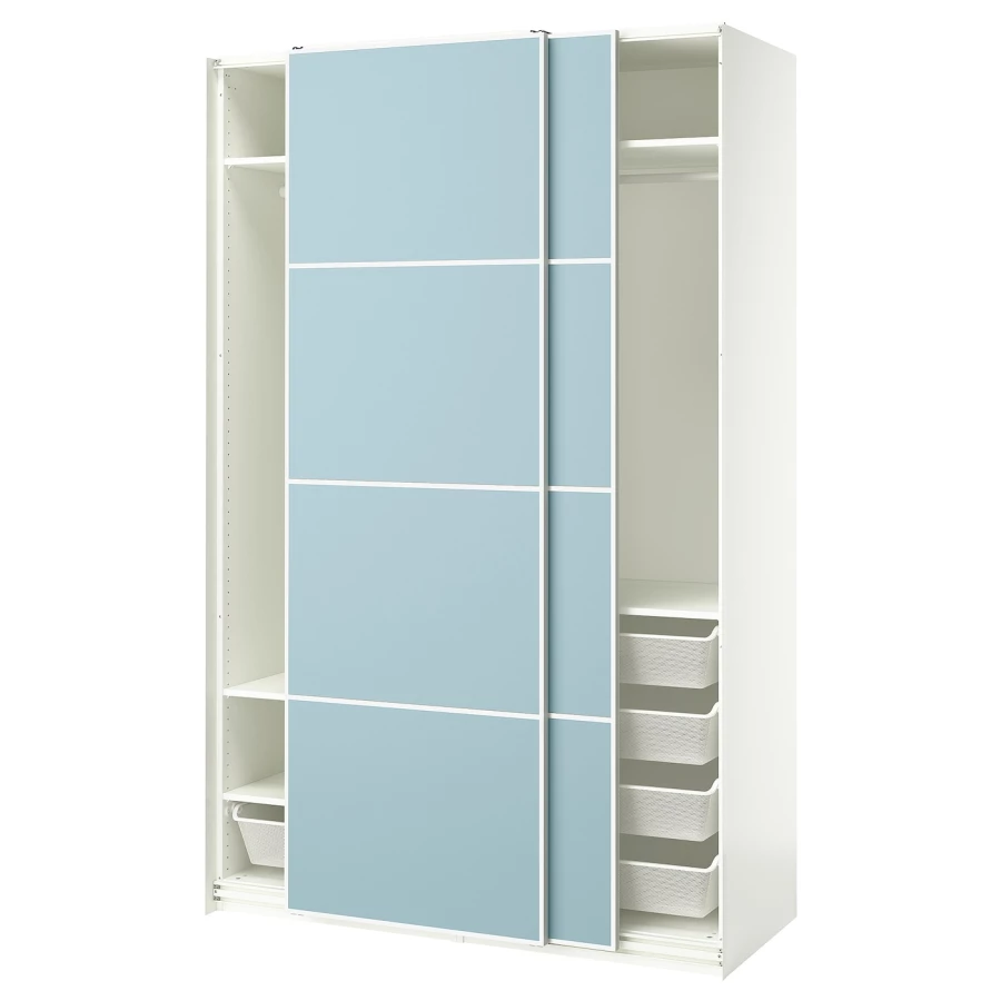 Шкаф - PAX / MEHAMN IKEA/ ПАКС / МЕХАМН  ИКЕА, 236х150  см, белый (изображение №1)