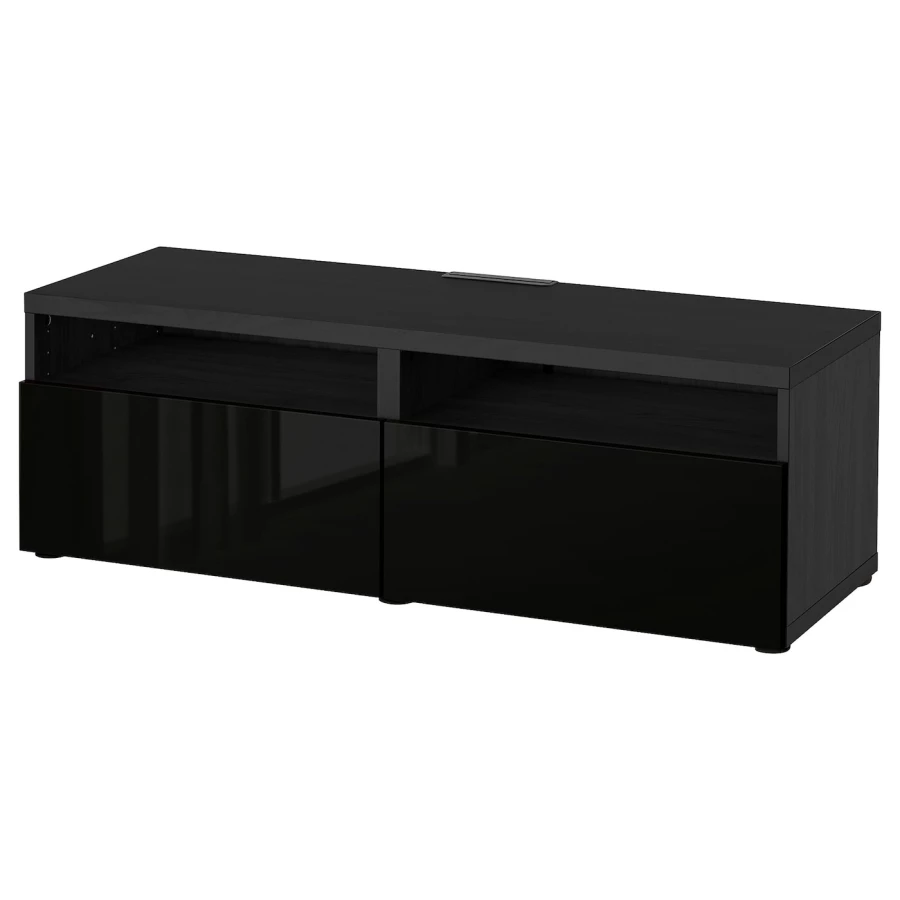 Тумба под ТВ с ящиками - IKEA BESTÅ/BESTA/БЕСТО ИКЕА, 42х39х120 см, черный (изображение №1)