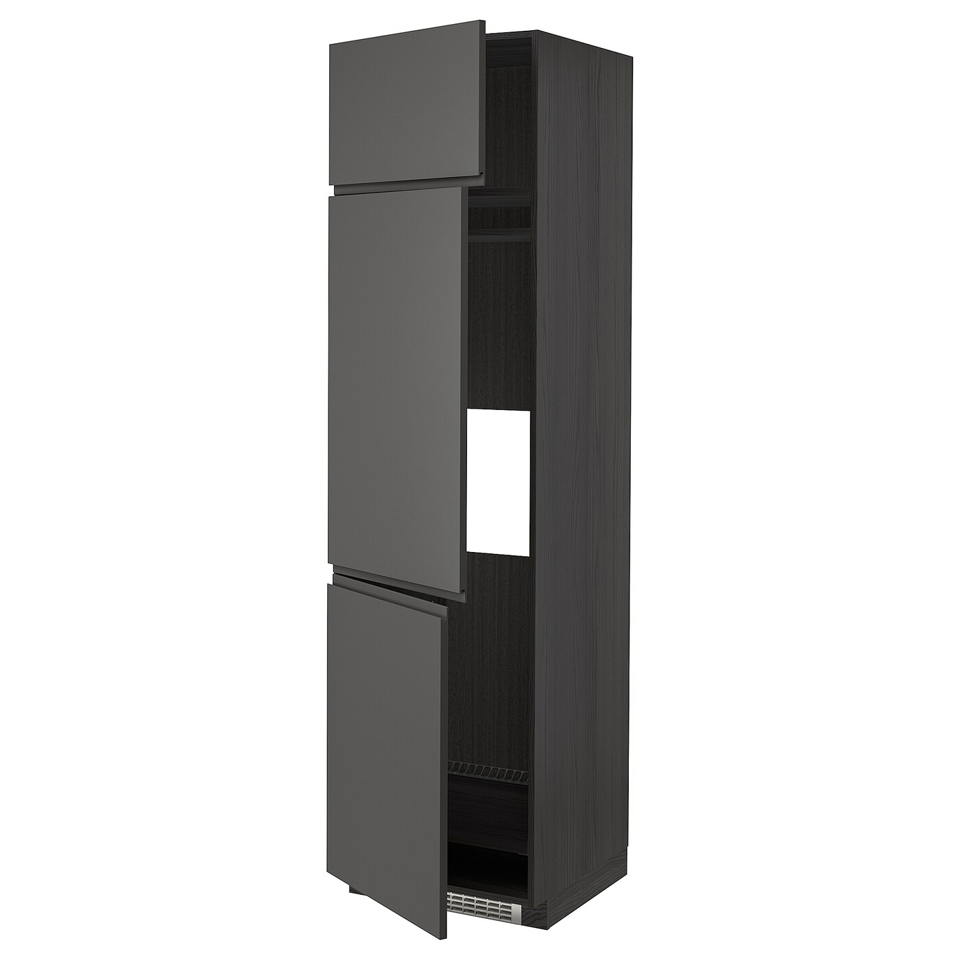 Шкаф для встроенной техники - IKEA METOD, 228x62x60см, черный, МЕТОД  ИКЕА