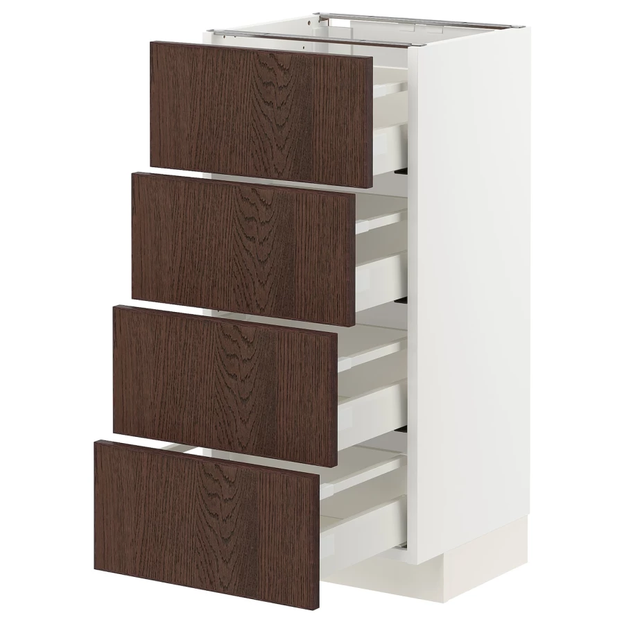 Напольный шкаф - METOD / MAXIMERA IKEA/ МЕТОД/ МАКСИМЕРА ИКЕА,  40х88 см, белый/коричневый (изображение №1)