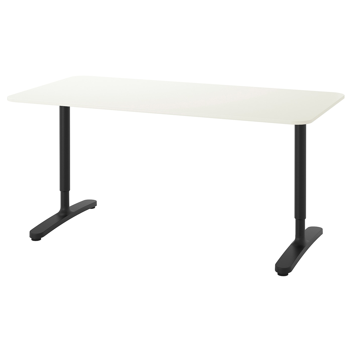 Письменный стол - IKEA BEKANT, 160х80х65-85 см, белый/черный, БЕКАНТ ИКЕА
