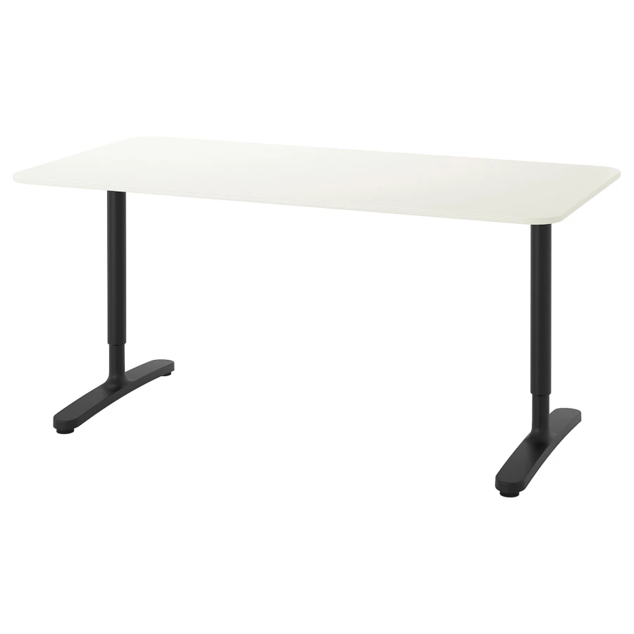 Письменный стол - IKEA BEKANT, 160х80х65-85 см, белый/черный, БЕКАНТ ИКЕА (изображение №1)