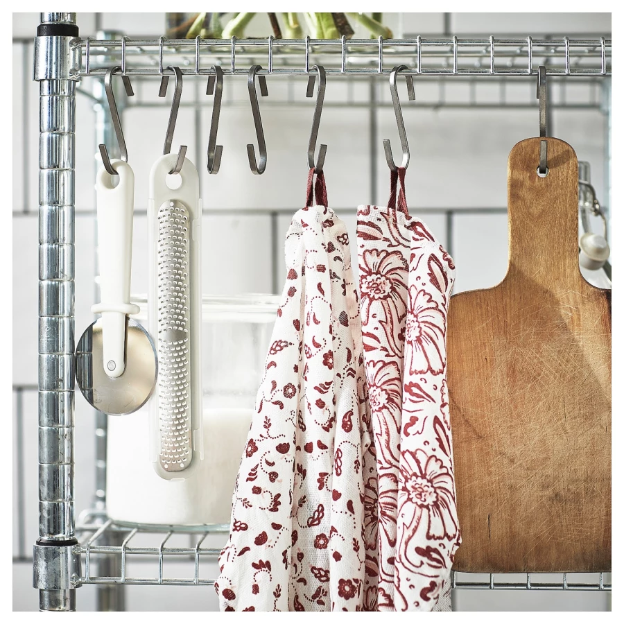 Кухонное полотенце - IKEA INAMARIA, 60х45 см, белый/красный, ИНАМАРИЯ ИКЕА (изображение №6)