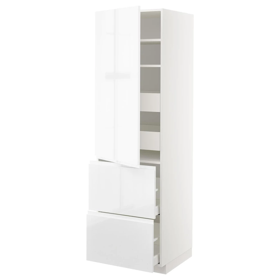 Высокий шкаф - IKEA METOD/MAXIMERA/МЕТОД/МАКСИМЕРА ИКЕА, 200х60х60 см, белый (изображение №1)