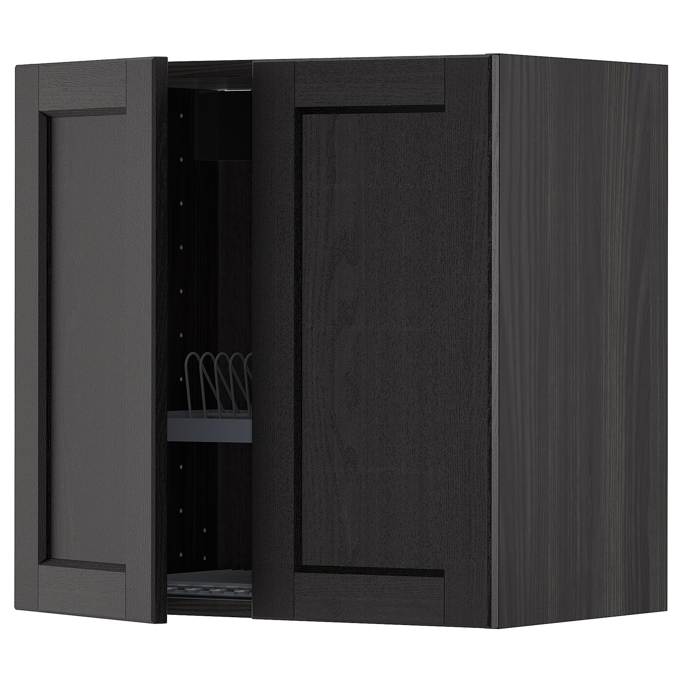 Навесной шкаф с сушилкой - METOD IKEA/ МЕТОД ИКЕА, 60х60 см, черный